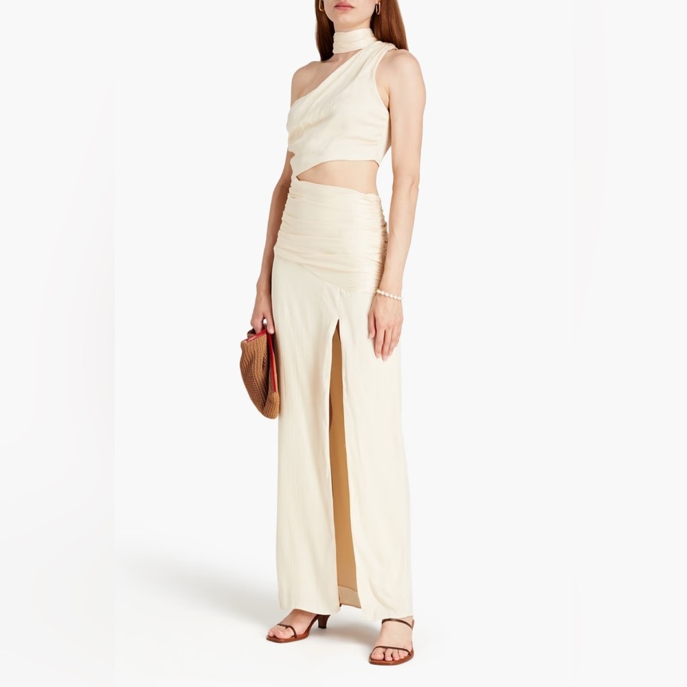 Fynlee One Shoulder Gown in Milk - NICHOLAS